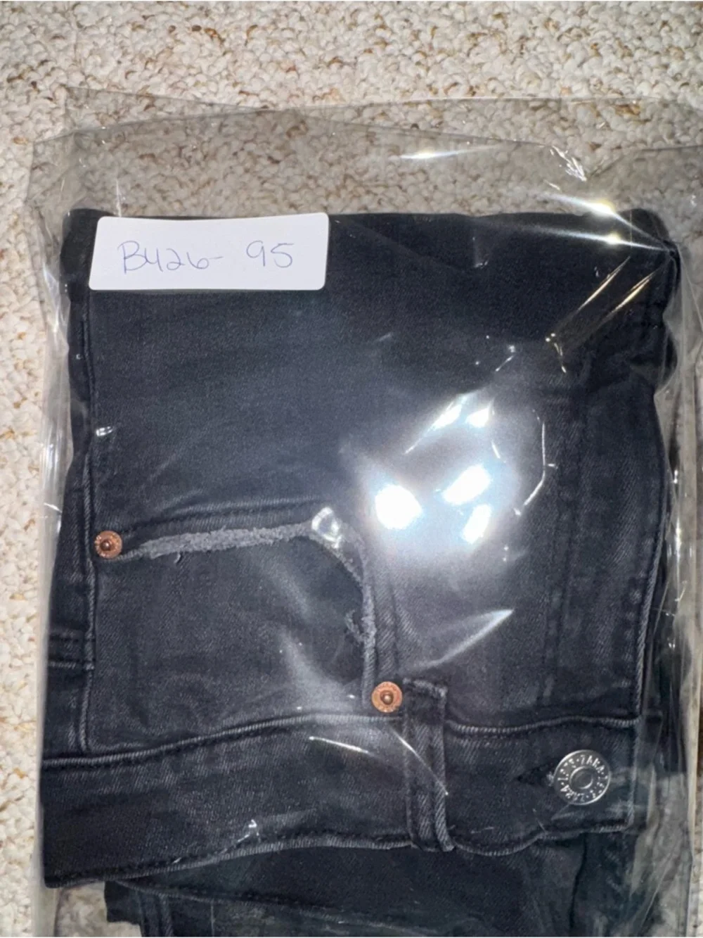 ZARA Girls Black Slim Straight Jeans Size 13-14 Dark‎ Wash Stretch Denim